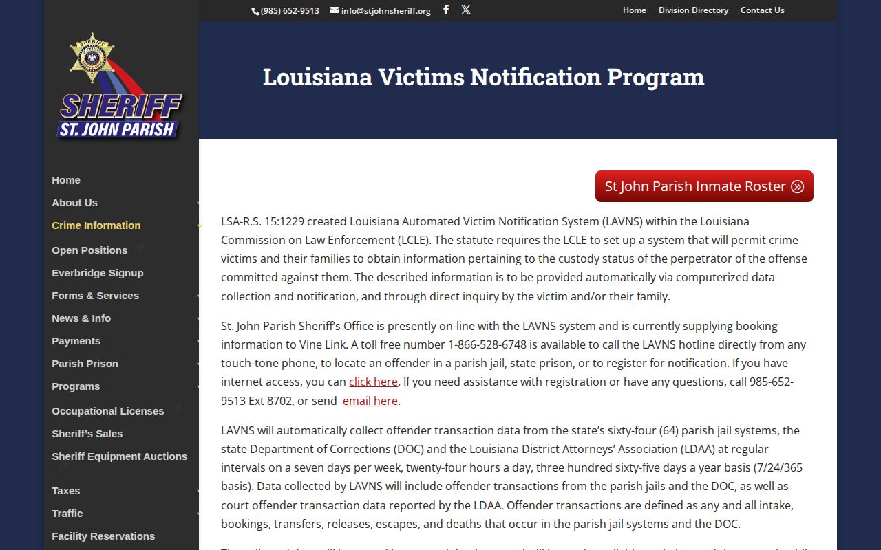 St. John the Baptist Parish LAVNS and VINE participation